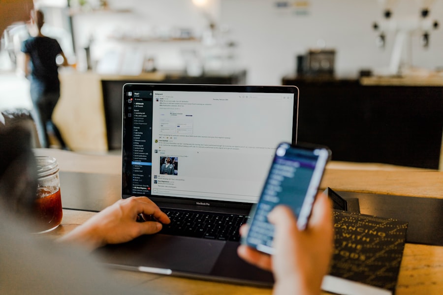 Professional reviewing systems on a laptop and phone